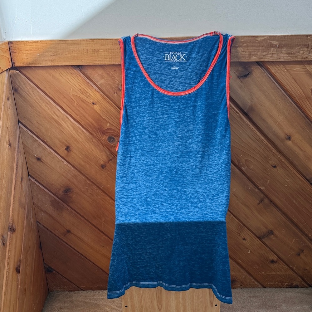 Buckle Black tank top for men